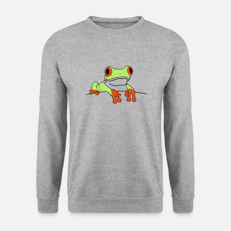 frosch - Unisex Pullover - Weißgrau meliert