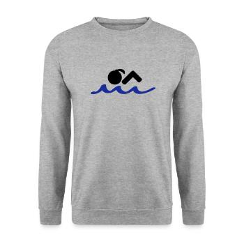 swimmer - Unisex Sweatshirt - salt & pepper - Front - Alina (178cm) & Michal (187cm)