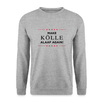 Make Kölle Alaaf again! - Unisex Pullover - Weißgrau meliert - Vorne - Alina (178cm) & Michal (187cm)