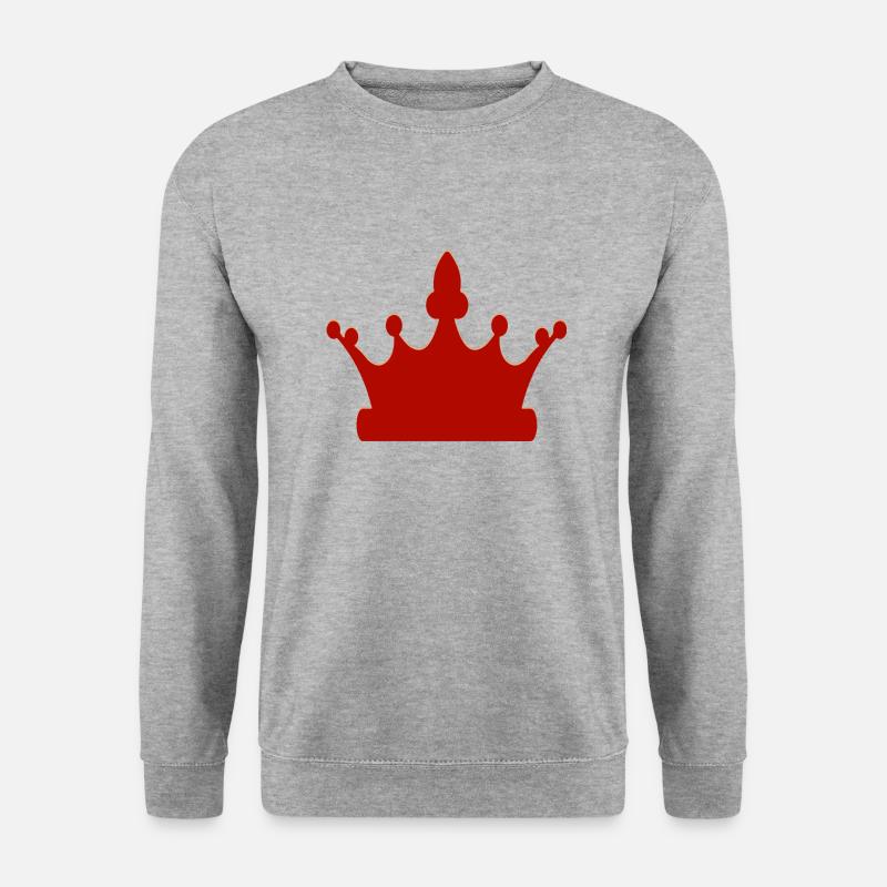 Königliche Krone - Unisex Pullover - Weißgrau meliert