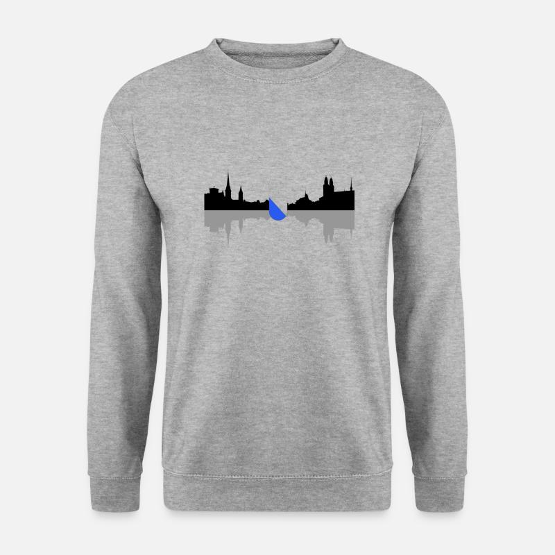 zürich - Unisex Pullover - Weißgrau meliert