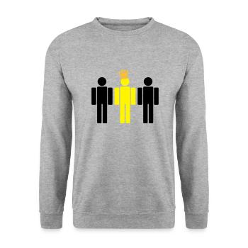 the king 3c - Unisex Sweatshirt - salt & pepper - Front - Alina (178cm) & Michal (187cm)