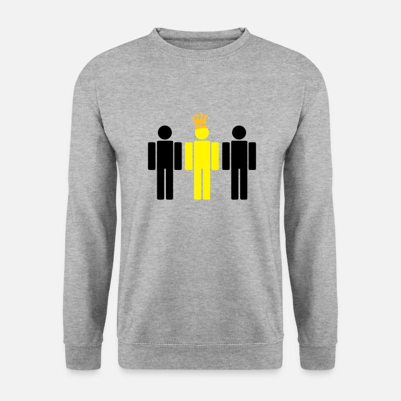der König 3c - Unisex Pullover - Weißgrau meliert