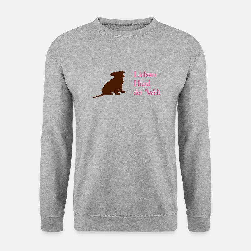 hund - Unisex Pullover - Weißgrau meliert