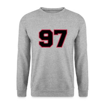 Number97 - Unisex Sweatshirt - salt & pepper - Front - Alina (178cm) & Michal (187cm)