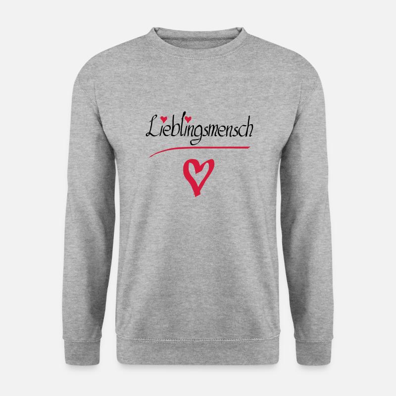 Lieblingsmensch Herz - Unisex Pullover - Weißgrau meliert