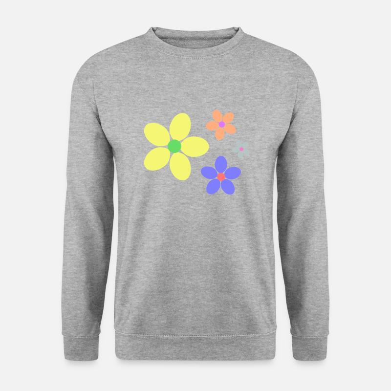 fleurs colorées hippie rétro - Sweat-shirt Unisexe - gris chiné