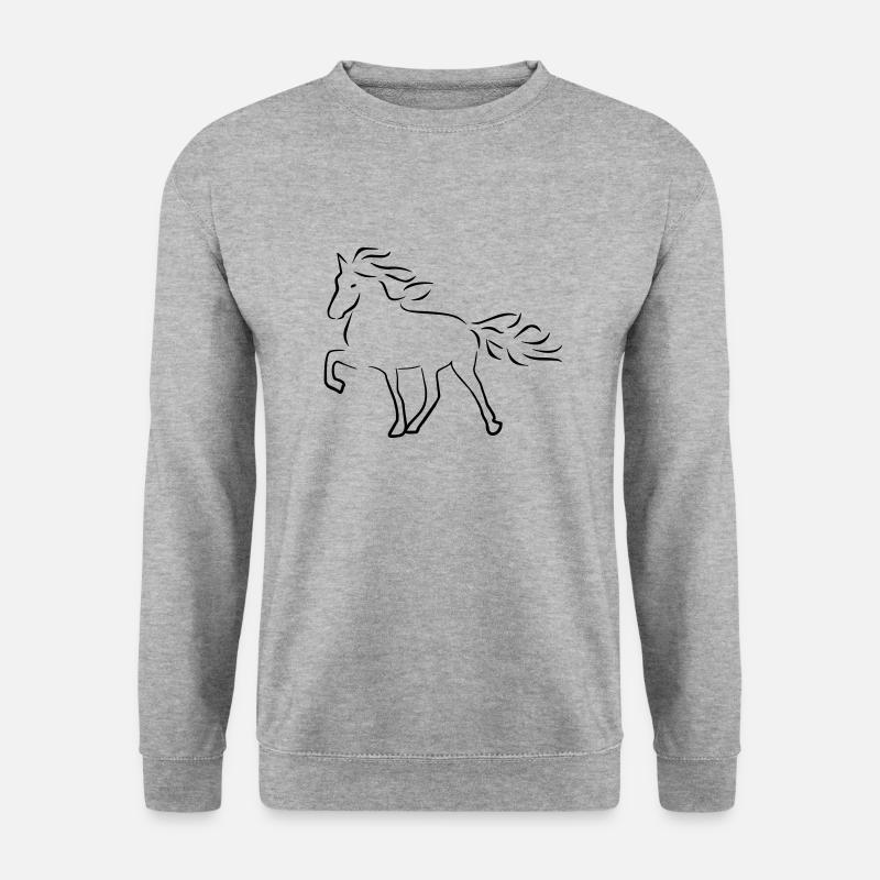 Islandpferd - Unisex Pullover - Weißgrau meliert