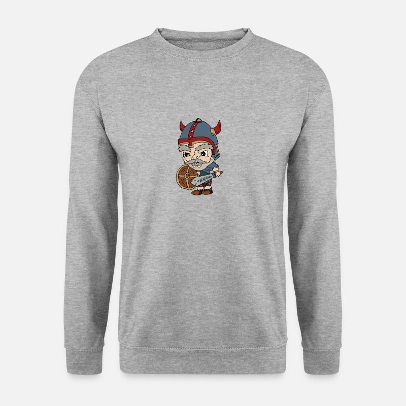 Wikinger Vikings Krieger - Unisex Pullover - Weißgrau meliert