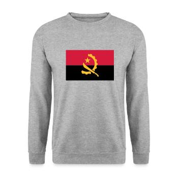 Angola Flagge - Unisex Pullover - Weißgrau meliert - Vorne - Alina (178cm) & Michal (187cm)