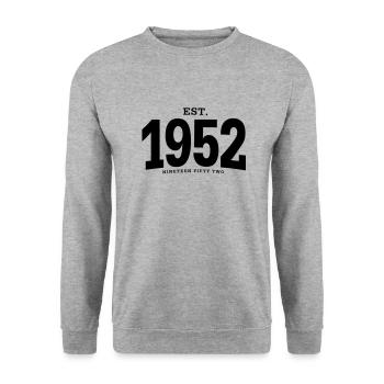 EST. 1952 Nineteen Fifty Two - Unisex Sweatshirt - salt & pepper - Front - Alina (178cm) & Michal (187cm)