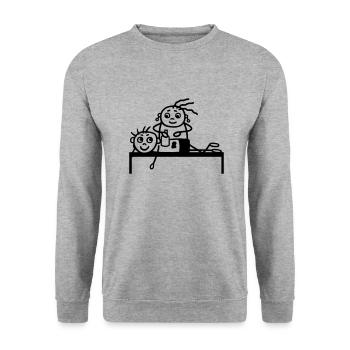 Massage - Sweat-shirt Unisexe - gris chiné - Devant - Alina (178cm) & Michal (187cm)
