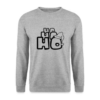 cool santa ho ho ho christmas nikolaus we - Unisex Sweatshirt - salt & pepper - Front - Alina (178cm) & Michal (187cm)