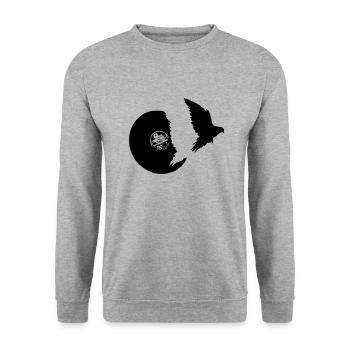 vol d'oiseau vinyle - Sweat-shirt Unisexe - gris chiné - Devant - Alina (178cm) & Michal (187cm)