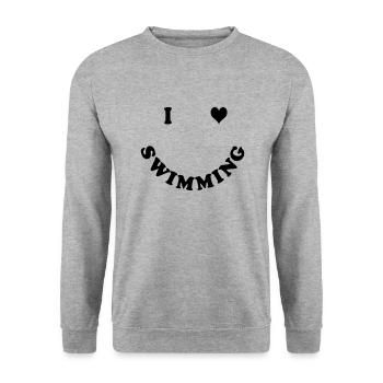 Schwimmen - I love Swimming - Unisex Sweatshirt - salt & pepper - Front - Alina (178cm) & Michal (187cm)
