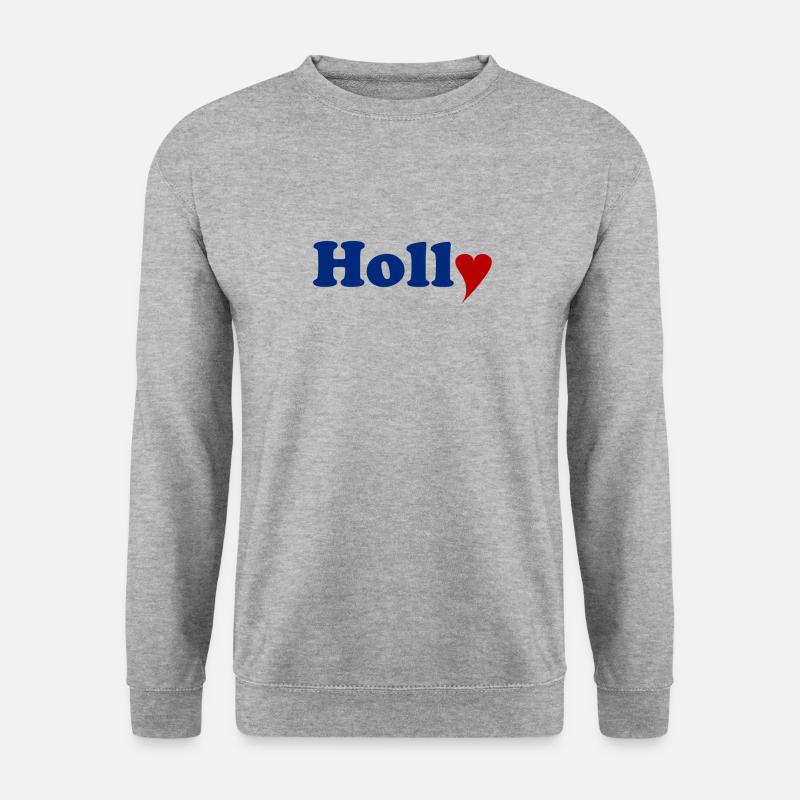 Holly mit Herz - Unisex Pullover - Weißgrau meliert