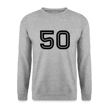50 Inline - Unisex Sweatshirt - salt & pepper - Front - Alina (178cm) & Michal (187cm)