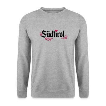 Südtirol - Unisex Pullover - Weißgrau meliert - Vorne - Alina (178cm) & Michal (187cm)