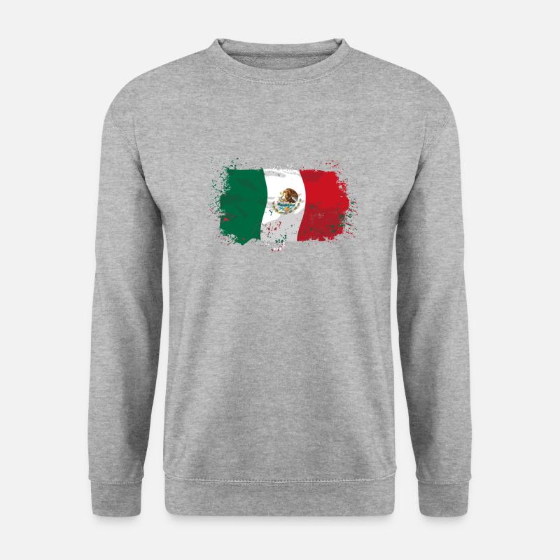 Mexico Flag - Unisex Pullover - Weißgrau meliert