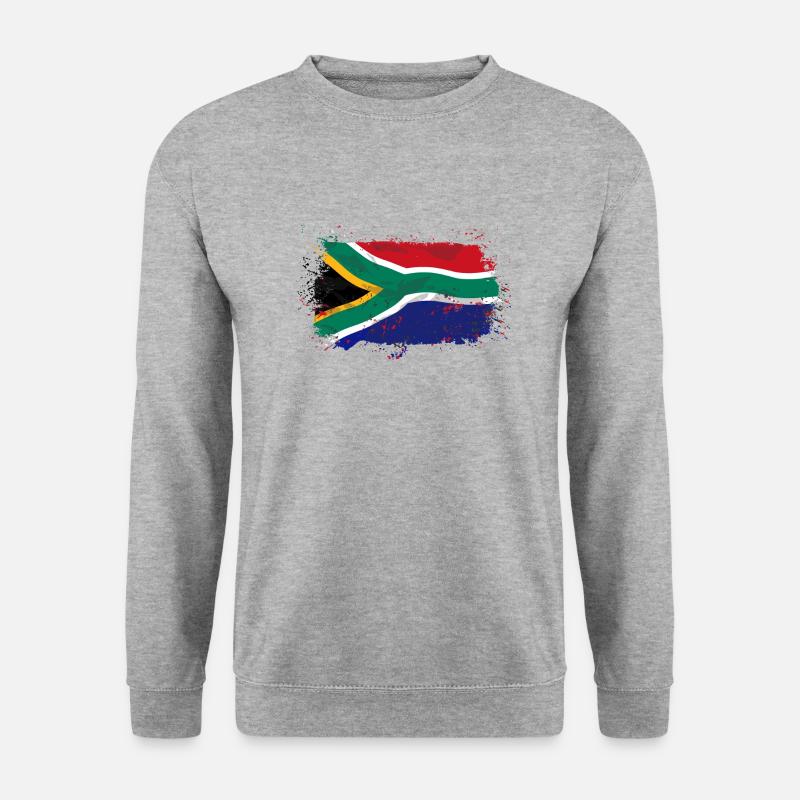South Africa Flag - Unisex Pullover - Weißgrau meliert