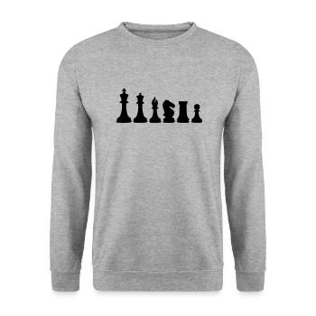 Échecs - Sweat-shirt Unisexe - gris chiné - Devant - Alina (178cm) & Michal (187cm)