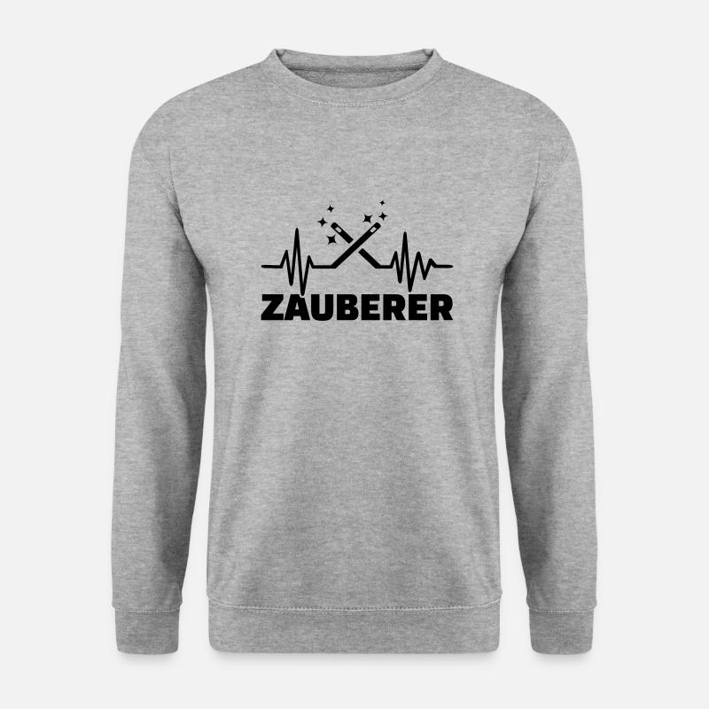 Zauberer - Unisex Pullover - Weißgrau meliert
