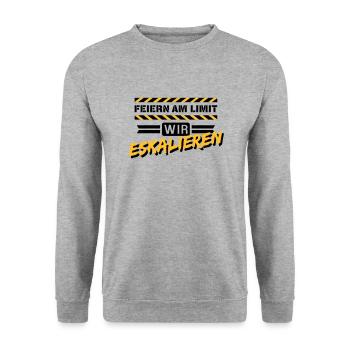 Feiern am Limit - Unisex Pullover - Weißgrau meliert - Vorne - Alina (178cm) & Michal (187cm)