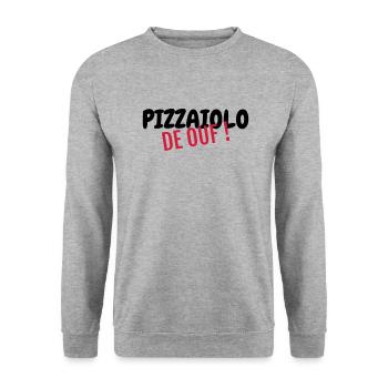 Pizza / Pizzaiolo / Pizza Chef / Pizzachef - Unisex Sweatshirt - salt & pepper - Front - Alina (178cm) & Michal (187cm)