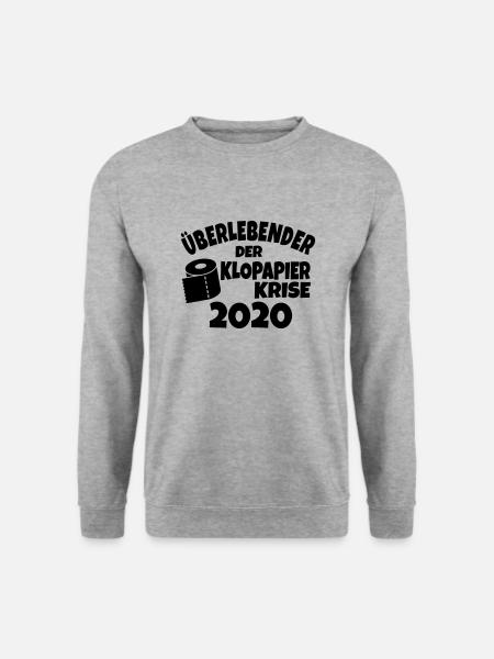 Überlebender der KLOPAPIER KRISE 2020 - Unisex Pullover - Weißgrau meliert
