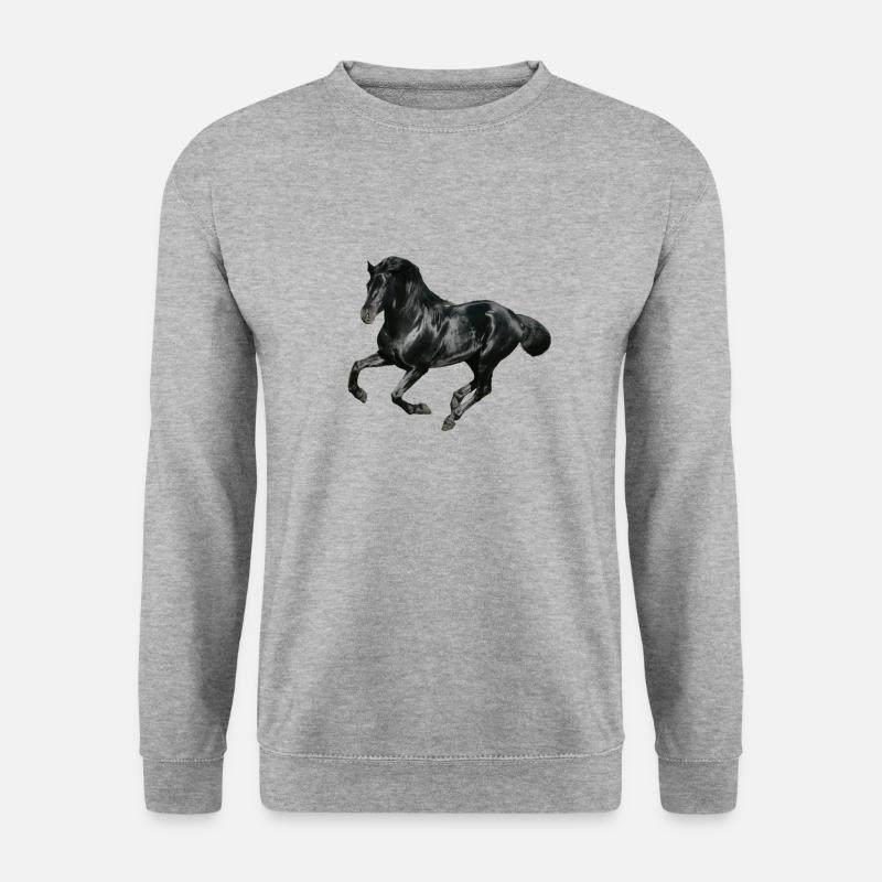 Pferd - Unisex Pullover - Weißgrau meliert