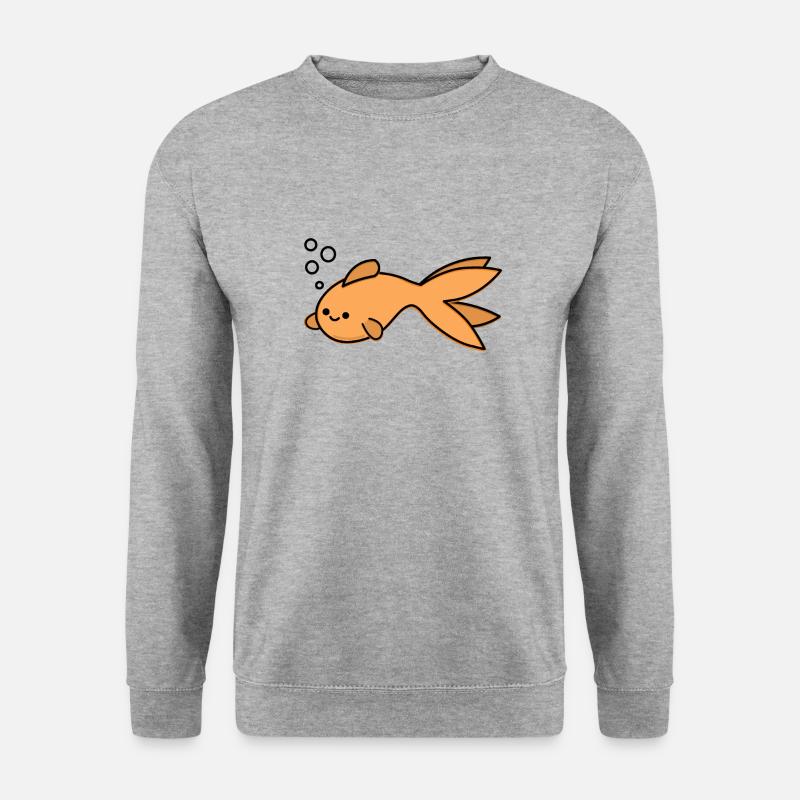 Goldfisch - Unisex Pullover - Weißgrau meliert