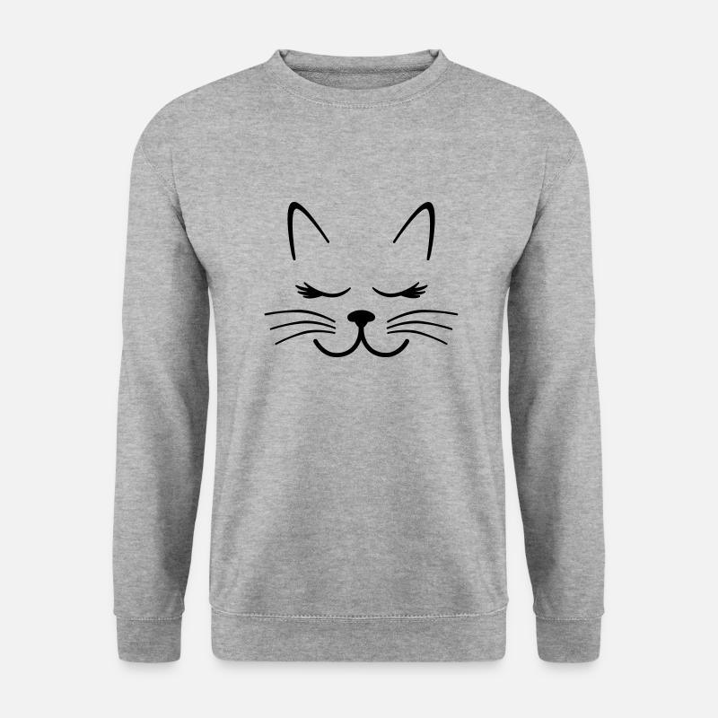 Katze - Unisex Pullover - Weißgrau meliert