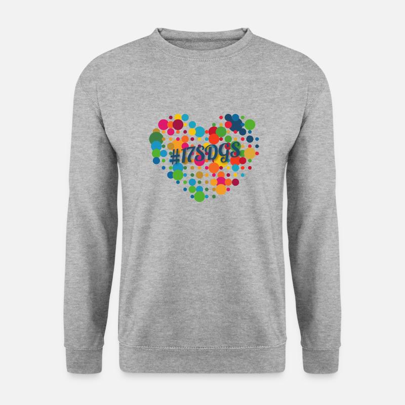 Coeur coloré conception de points - 17sdgs - Sweat-shirt Unisexe - gris chiné