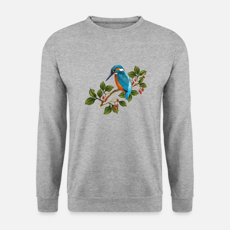 Bunter Vogel - Unisex Pullover - Weißgrau meliert