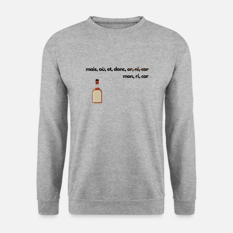 Conjonctions de coordination, pastis - Sweat-shirt Unisexe - gris chiné