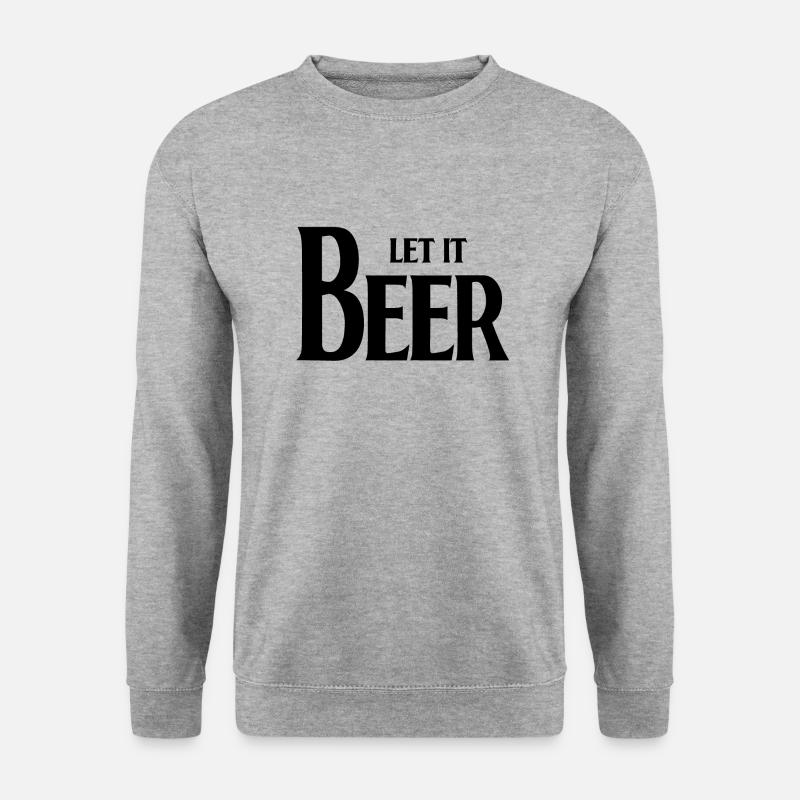 Lass es Bier - Unisex Pullover - Weißgrau meliert