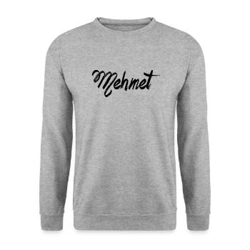 Mehmet - Unisex Pullover - Weißgrau meliert - Vorne - Alina (178cm) & Michal (187cm)