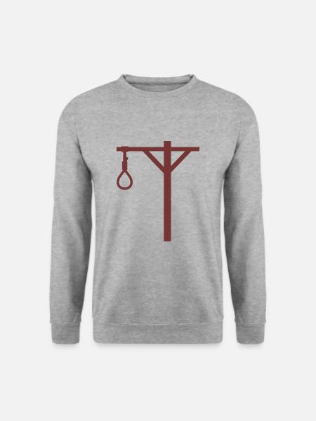 Galgen Schlinge Mittelalter Gefängnis Todesstrafe - Unisex Pullover - Weißgrau meliert