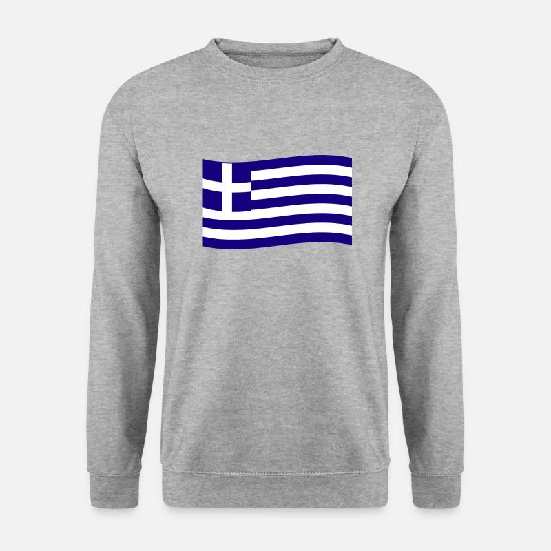 Grèce Drapeau grec Hellas Hellène - Sweat-shirt Unisexe - gris chiné
