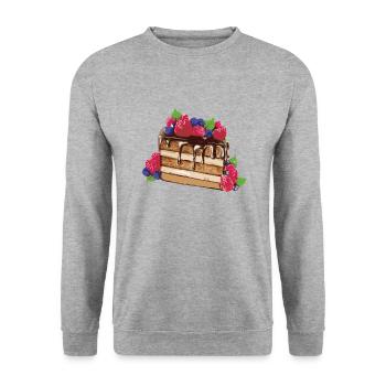 gâteau graffiti, rose, graffiti, peinture, gâteau - Sweat-shirt Unisexe - gris chiné - Devant - Alina (178cm) & Michal (187cm)