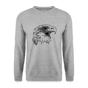 Eagle Head - Royal Vector Bird of Prey - Unisex Sweatshirt - salt & pepper - Front - Alina (178cm) & Michal (187cm)
