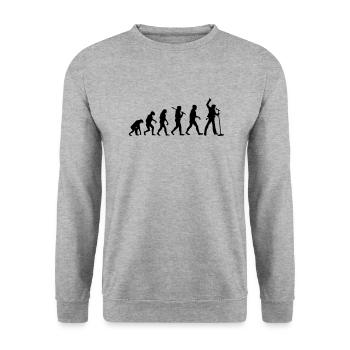 Evolution of Rocksinger - Unisex Pullover - Weißgrau meliert - Vorne - Alina (178cm) & Michal (187cm)