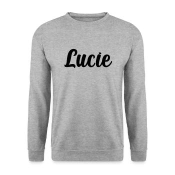 Lucie - Unisex Pullover - Weißgrau meliert - Vorne - Alina (178cm) & Michal (187cm)