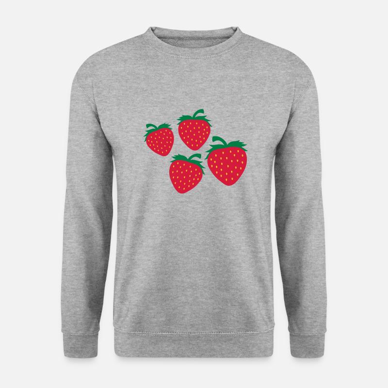 4 Leckere Erdbeere - Unisex Pullover - Weißgrau meliert