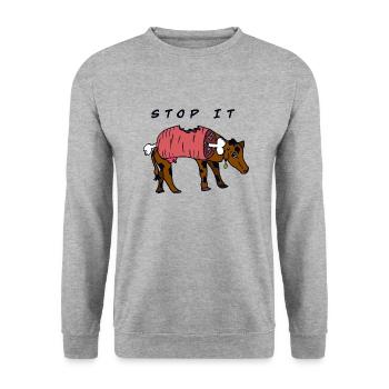 Stop IT COW - Unisex Sweatshirt - salt & pepper - Front - Alina (178cm) & Michal (187cm)