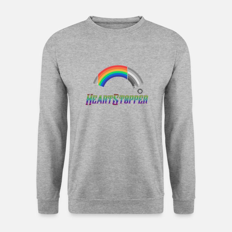 Heartstopper Herzstopper Regenbogen LBGTQIA+ - Unisex Pullover - Weißgrau meliert