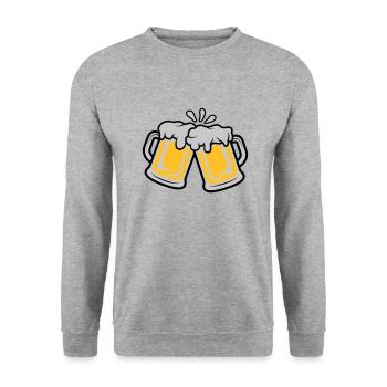 Toast beer jugs - Unisex Sweatshirt - salt & pepper - Front - Alina (178cm) & Michal (187cm)