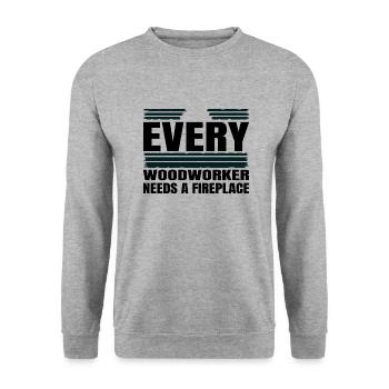 funny craftsmen design carpentry humor axes - Unisex Pullover - Weißgrau meliert - Vorne - Alina (178cm) & Michal (187cm)