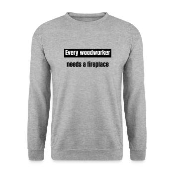proud carpenter skull tshirts funny quote - Unisex Pullover - Weißgrau meliert - Vorne - Alina (178cm) & Michal (187cm)