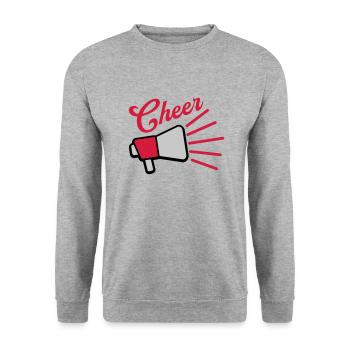 Cheer Megaphone speak symbol - Unisex Sweatshirt - salt & pepper - Front - Alina (178cm) & Michal (187cm)